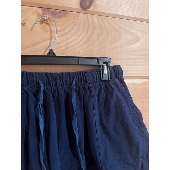 Navy Linen Shorts - Picture 2 of 3